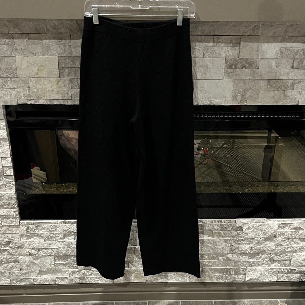 MNG Womens Black Woven Wide-Leg Pants size Small